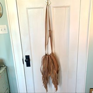 Cleobella tan fringe leather bag